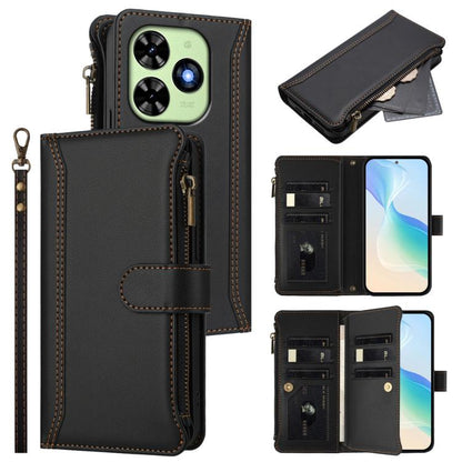 Magnetic Closure 9 Card Slots Zipper Leather Case with Hand Strap, For Tecno Spark 10 Pro Magic Magenta, For Tecno Pova 6 Neo, For Tecno Pova 6 4G, For Tecno Pova 6 5G / 6 Pro 5G, For Tecno Camon 30 Pro 5G, For Tecno Camon 30 Premier                   ...