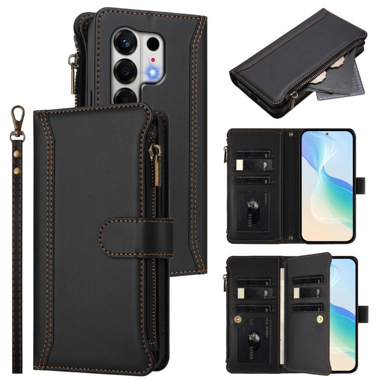 Magnetic Closure 9 Card Slots Zipper Leather Case with Hand Strap, For Tecno Camon 50 Pro 4G, For Tecno Camon 50 4G / CN5, For Tecno Spark Slim 5G, For Tecno Spark Go 1 / 1S / Pop 9, For Tecno Camon 40 Pro 4G Global, For Tecno Camon 40 4G              ...