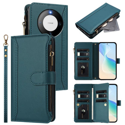 Magnetic Closure 9 Card Slots Zipper Leather Case with Hand Strap, For Huawei nova 12s 4G Global, For Huawei Pura 70, For Huawei Mate 60 Pro / 60 Pro+, For Huawei Mate 60, For Huawei P60 Art, For Huawei P60 / P60 Pro, For Huawei Enjoy 50 Pro 4G        ...