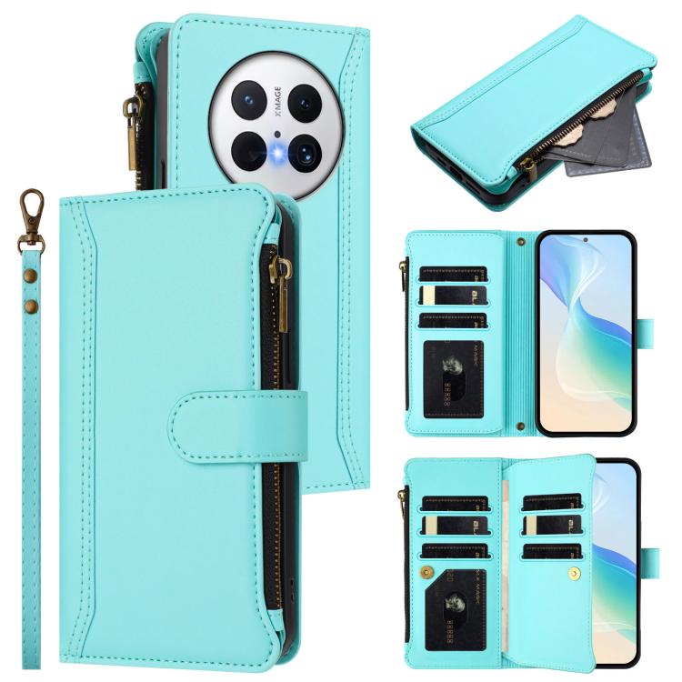 Magnetic Closure 9 Card Slots Zipper Leather Case with Hand Strap, For Huawei nova 14, For Huawei nova 16, For Huawei Pura 90 Pro Max 5G, For Huawei Pura 90 Pro 5G, For Huawei Mate 70 Air 5G, For Huawei Enjoy 80s 4G, For Huawei nova 14 Ultra           ...