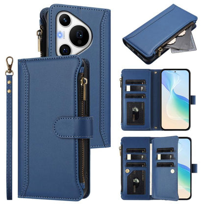 Magnetic Closure 9 Card Slots Zipper Leather Case with Hand Strap, For Huawei nova 14, For Huawei nova 16, For Huawei Pura 90 Pro Max 5G, For Huawei Pura 90 Pro 5G, For Huawei Mate 70 Air 5G, For Huawei Enjoy 80s 4G, For Huawei nova 14 Ultra           ...
