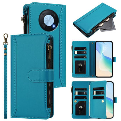Magnetic Closure 9 Card Slots Zipper Leather Case with Hand Strap, For Huawei nova 12s 4G Global, For Huawei Pura 70, For Huawei Mate 60 Pro / 60 Pro+, For Huawei Mate 60, For Huawei P60 Art, For Huawei P60 / P60 Pro, For Huawei Enjoy 50 Pro 4G        ...