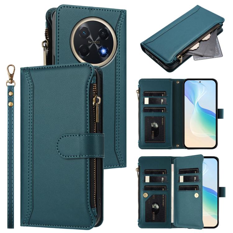 Magnetic Closure 9 Card Slots Zipper Leather Case with Hand Strap, For Huawei nova 14, For Huawei nova 16, For Huawei Pura 90 Pro Max 5G, For Huawei Pura 90 Pro 5G, For Huawei Mate 70 Air 5G, For Huawei Enjoy 80s 4G, For Huawei nova 14 Ultra           ...