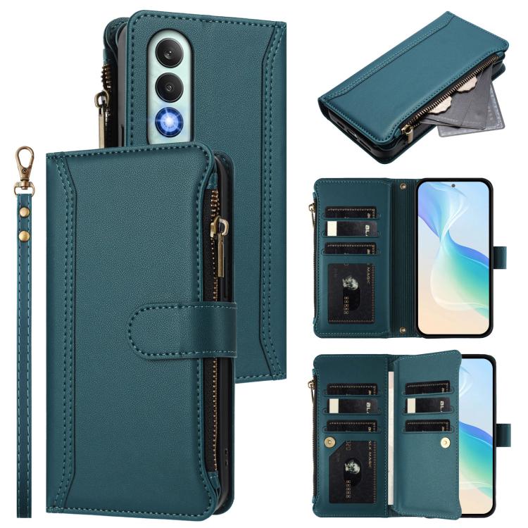 Magnetic Closure 9 Card Slots Zipper Leather Case with Hand Strap, For OnePlus Turbo 6X Pro 5G, For OnePlus Nord CE6 Lite, For OnePlus Turbo 6V / Turbo 6, For OnePlus Ace 5 Ultra, For OnePlus Ace 5 Racing, For OnePlus 13T 5G                            ...