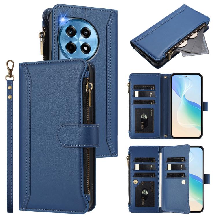 Magnetic Closure 9 Card Slots Zipper Leather Case with Hand Strap, For OnePlus Turbo 6X Pro 5G, For OnePlus Nord CE6 Lite, For OnePlus Turbo 6V / Turbo 6, For OnePlus Ace 5 Ultra, For OnePlus Ace 5 Racing, For OnePlus 13T 5G                            ...
