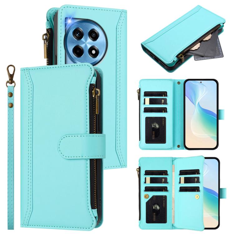 Magnetic Closure 9 Card Slots Zipper Leather Case with Hand Strap, For OnePlus Turbo 6X Pro 5G, For OnePlus Nord CE6 Lite, For OnePlus Turbo 6V / Turbo 6, For OnePlus Ace 5 Ultra, For OnePlus Ace 5 Racing, For OnePlus 13T 5G                            ...
