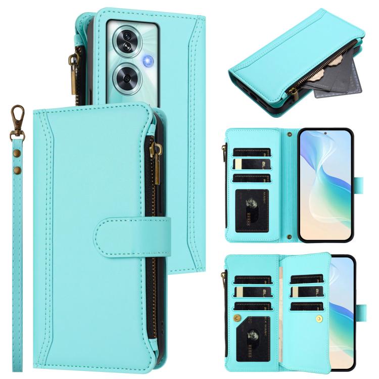 Magnetic Closure 9 Card Slots Zipper Leather Case with Hand Strap, For OnePlus Turbo 6X Pro 5G, For OnePlus Nord CE6 Lite, For OnePlus Turbo 6V / Turbo 6, For OnePlus Ace 5 Ultra, For OnePlus Ace 5 Racing, For OnePlus 13T 5G                            ...