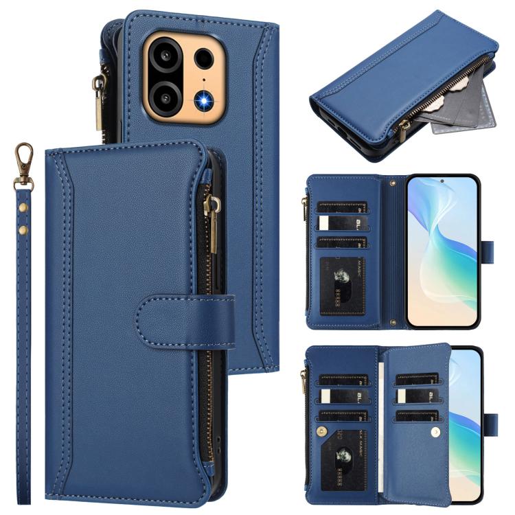 Magnetic Closure 9 Card Slots Zipper Leather Case with Hand Strap, For OnePlus Turbo 6X Pro 5G, For OnePlus Nord CE6 Lite, For OnePlus Turbo 6V / Turbo 6, For OnePlus Ace 5 Ultra, For OnePlus Ace 5 Racing, For OnePlus 13T 5G                            ...