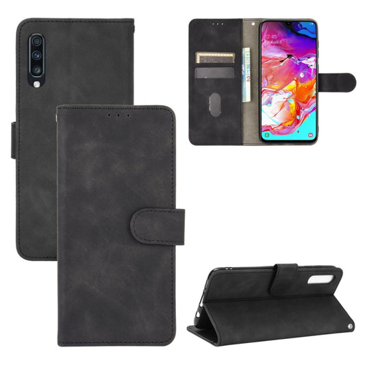 Black PU leather flip phone case with magnetic buckle and card holder slots