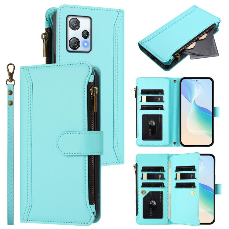 Magnetic Closure 9 Card Slots Zipper Leather Case with Hand Strap, For Blackview Wave 7C, For Blackview Wave 10, For Blackview Shark 6, For Blackview Oscal Tiger 13, For Blackview Wave 8C / 8 / Oscal Flat 2, For Blackview Shark 9 5G                    ...