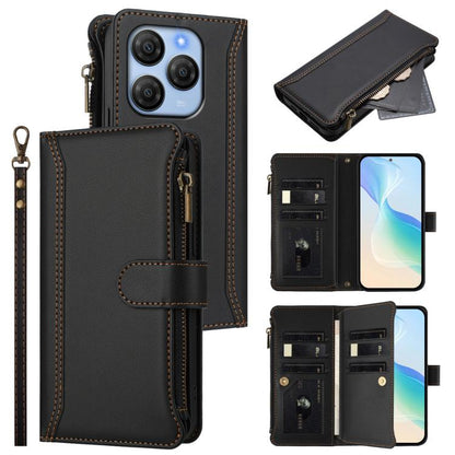 Magnetic Closure 9 Card Slots Zipper Leather Case with Hand Strap, For Blackview Wave 7C, For Blackview Wave 10, For Blackview Shark 6, For Blackview Oscal Tiger 13, For Blackview Wave 8C / 8 / Oscal Flat 2, For Blackview Shark 9 5G                    ...