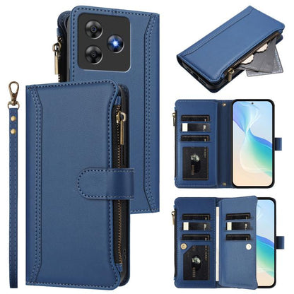 Magnetic Closure 9 Card Slots Zipper Leather Case with Hand Strap, For Blackview Wave 7C, For Blackview Wave 10, For Blackview Shark 6, For Blackview Oscal Tiger 13, For Blackview Wave 8C / 8 / Oscal Flat 2, For Blackview Shark 9 5G                    ...