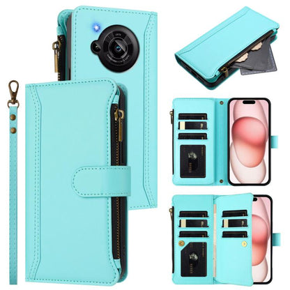 Magnetic Closure 9 Card Slots Zipper Leather Case with Hand Strap, For Sharp Aquos wish6, For Sharp Aquos R11, For Sharp Aquos Sense10, For Sharp Aquos R10, For Sharp Aquos wish5, For Sharp Aquos sense9 Plus, For Sharp Aquos sense9, For Sharp Aquos R9 ...