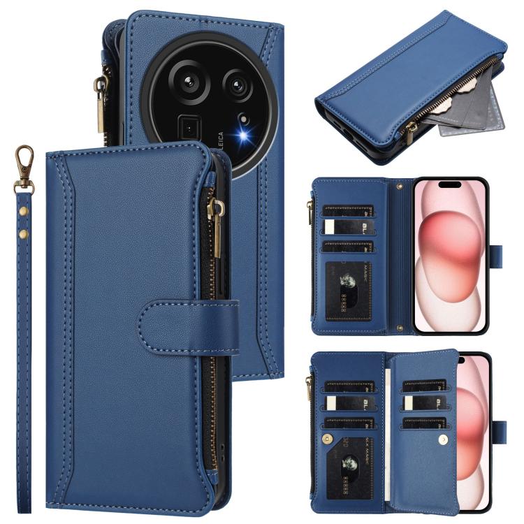 Magnetic Closure 9 Card Slots Zipper Leather Case with Hand Strap, For Sharp Aquos wish6, For Sharp Aquos R11, For Sharp Aquos Sense10, For Sharp Aquos R10, For Sharp Aquos wish5, For Sharp Aquos sense9 Plus, For Sharp Aquos sense9, For Sharp Aquos R9 ...