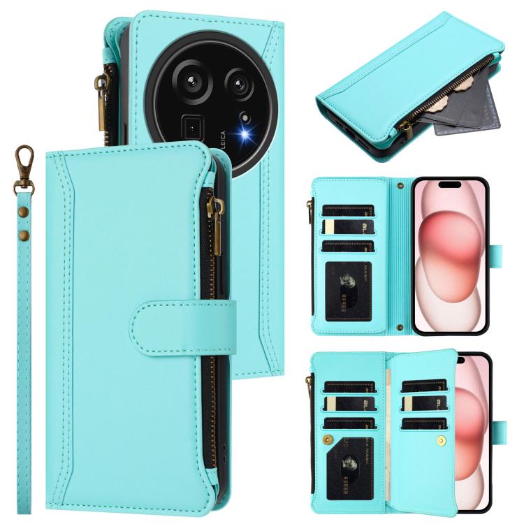 Magnetic Closure 9 Card Slots Zipper Leather Case with Hand Strap, For Sharp Aquos wish6, For Sharp Aquos R11, For Sharp Aquos Sense10, For Sharp Aquos R10, For Sharp Aquos wish5, For Sharp Aquos sense9 Plus, For Sharp Aquos sense9, For Sharp Aquos R9 ...