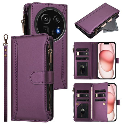 Magnetic Closure 9 Card Slots Zipper Leather Case with Hand Strap, For Sharp Aquos wish6, For Sharp Aquos R11, For Sharp Aquos Sense10, For Sharp Aquos R10, For Sharp Aquos wish5, For Sharp Aquos sense9 Plus, For Sharp Aquos sense9, For Sharp Aquos R9 ...