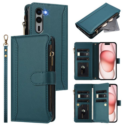 Magnetic Closure 9 Card Slots Zipper Leather Case with Hand Strap, For Fujitsu Arrows We3, For Fujitsu Arrows We2, For Fujitsu Arrows We2 Plus, For Fujitsu Arrows F-01L / F-42A