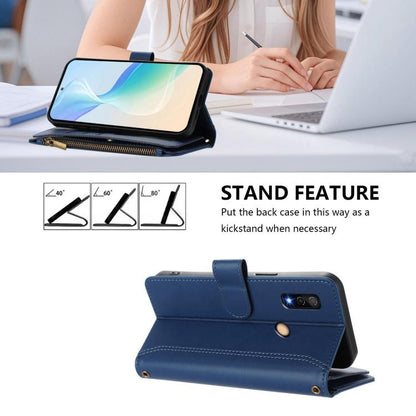 Magnetic Closure 9 Card Slots Zipper Leather Case with Hand Strap, For Fujitsu Arrows We3, For Fujitsu Arrows We2, For Fujitsu Arrows We2 Plus, For Fujitsu Arrows F-01L / F-42A