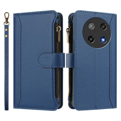 Magnetic Closure 9 Card Slots Zipper Leather Case with Hand Strap, For Coolpad C16, For Coolpad X100, For Coolpad Cool 40i