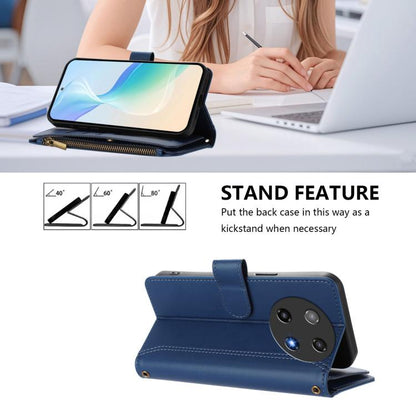 Magnetic Closure 9 Card Slots Zipper Leather Case with Hand Strap, For Coolpad C16, For Coolpad X100, For Coolpad Cool 40i