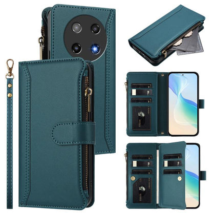 Magnetic Closure 9 Card Slots Zipper Leather Case with Hand Strap, For Coolpad C16, For Coolpad X100, For Coolpad Cool 40i