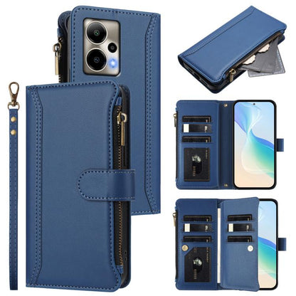 Magnetic Closure 9 Card Slots Zipper Leather Case with Hand Strap, For Cricket Icon Plus 2026 / Icon 7 5G, For Cricket Magic 2 5G, For Cricket Debut S3, For Cricket Icon 6, For Cricket Outlast 5G