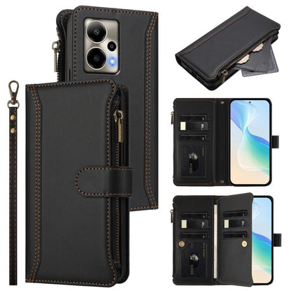 Magnetic Closure 9 Card Slots Zipper Leather Case with Hand Strap, For Cricket Icon Plus 2026 / Icon 7 5G, For Cricket Magic 2 5G, For Cricket Debut S3, For Cricket Icon 6, For Cricket Outlast 5G