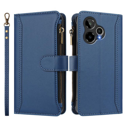 Magnetic Closure 9 Card Slots Zipper Leather Case with Hand Strap, For Cricket Icon Plus 2026 / Icon 7 5G, For Cricket Magic 2 5G, For Cricket Debut S3, For Cricket Icon 6, For Cricket Outlast 5G