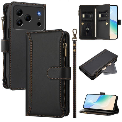 Magnetic Closure 9 Card Slots Zipper Leather Case with Hand Strap, For Doogee Note 56 / Note 56 Pro, For Doogee N60 Pro, For Doogee Note 59 5G / Note 59 Pro, For Doogee Note 58 / Note 58 Pro, For Doogee N55 / N55 Plus