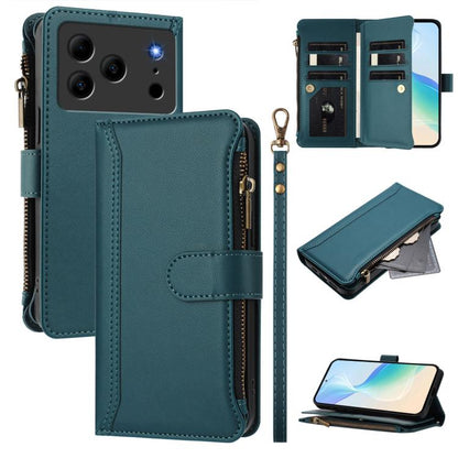 Magnetic Closure 9 Card Slots Zipper Leather Case with Hand Strap, For Doogee Note 56 / Note 56 Pro, For Doogee N60 Pro, For Doogee Note 59 5G / Note 59 Pro, For Doogee Note 58 / Note 58 Pro, For Doogee N55 / N55 Plus