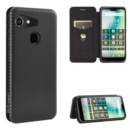 Black carbon fiber textured magnetic flip phone case with card slot and folding stand