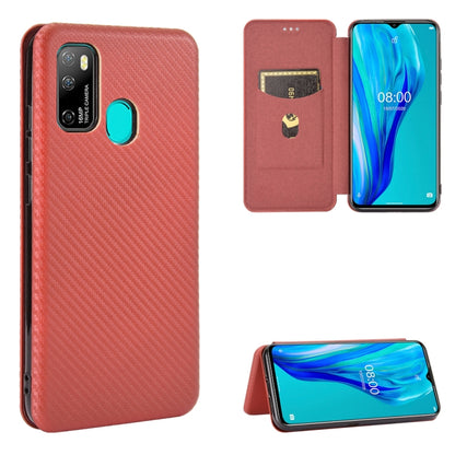 Red carbon fiber textured magnetic flip phone case with card slot and phone stand