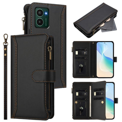Magnetic Closure 9 Card Slots Zipper Leather Case with Hand Strap, For HMD Fuison, For HMD Pulse Pro / HMD Pulse, For HMD Skyline