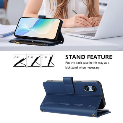 Magnetic Closure 9 Card Slots Zipper Leather Case with Hand Strap, For Sony Xperia 10 VI 2024, For Sony Xperia 1 VI 2024, For Sony Xperia 5 VI, For Sony Xperia 5 VI 2024, For Sony Xperia 5 V, For Sony Xperia 1 V 2023, For Sony Xperia 10 V 2023         ...