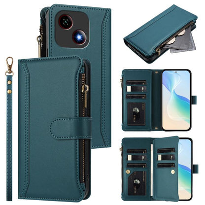 Magnetic Closure 9 Card Slots Zipper Leather Case with Hand Strap, For ZTE Nubia P7 Pro 5G/Optus X Value 5G, For ZTE Nubia P9 Pro 5G/Optus X Pro 2 5G, For ZTE nubia RedMagic 11 Air, For ZTE Blade A75 Pro/Telstra T-Elite 5G, For ZTE Blade A76 4G        ...