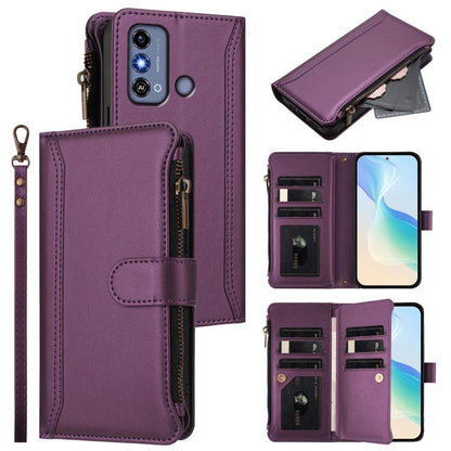 Magnetic Closure 9 Card Slots Zipper Leather Case with Hand Strap, For ZTE Nubia Red Magic / 10 Pro / 10 Pro+, For ZTE Blade V60 Vita / V60 Design, For ZTE Blade A75 5G / Nubia Focus 5G, For ZTE Blade A75 4G, For ZTE Blade A35 / A55                    ...