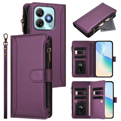 Magnetic Closure 9 Card Slots Zipper Leather Case with Hand Strap, For ZTE Nubia Red Magic / 10 Pro / 10 Pro+, For ZTE Blade V60 Vita / V60 Design, For ZTE Blade A75 5G / Nubia Focus 5G, For ZTE Blade A75 4G, For ZTE Blade A35 / A55                    ...
