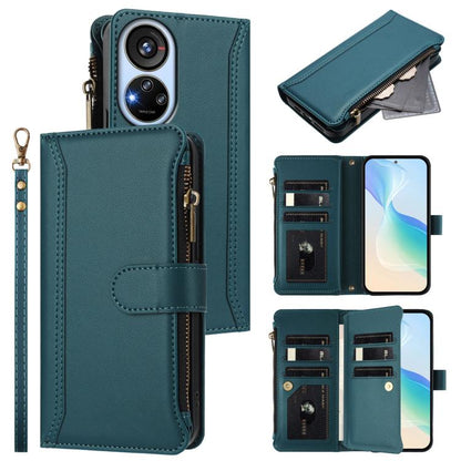Magnetic Closure 9 Card Slots Zipper Leather Case with Hand Strap, For ZTE Nubia Red Magic / 10 Pro / 10 Pro+, For ZTE Blade V60 Vita / V60 Design, For ZTE Blade A75 5G / Nubia Focus 5G, For ZTE Blade A75 4G, For ZTE Blade A35 / A55                    ...
