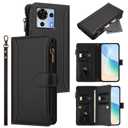 Magnetic Closure 9 Card Slots Zipper Leather Case with Hand Strap, For ZTE Nubia Red Magic / 10 Pro / 10 Pro+, For ZTE Blade V60 Vita / V60 Design, For ZTE Blade A75 5G / Nubia Focus 5G, For ZTE Blade A75 4G, For ZTE Blade A35 / A55                    ...