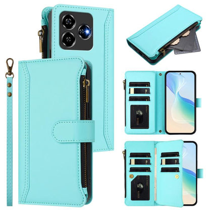 Magnetic Closure 9 Card Slots Zipper Leather Case with Hand Strap, For ZTE Nubia P7 Pro 5G/Optus X Value 5G, For ZTE Nubia P9 Pro 5G/Optus X Pro 2 5G, For ZTE nubia RedMagic 11 Air, For ZTE Blade A75 Pro/Telstra T-Elite 5G, For ZTE Blade A76 4G        ...