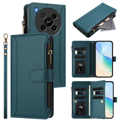 Magnetic Closure 9 Card Slots Zipper Leather Case with Hand Strap, For ZTE Nubia P7 Pro 5G/Optus X Value 5G, For ZTE Nubia P9 Pro 5G/Optus X Pro 2 5G, For ZTE nubia RedMagic 11 Air, For ZTE Blade A75 Pro/Telstra T-Elite 5G, For ZTE Blade A76 4G        ...