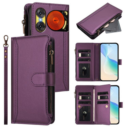 Magnetic Closure 9 Card Slots Zipper Leather Case with Hand Strap, For ZTE Nubia P7 Pro 5G/Optus X Value 5G, For ZTE Nubia P9 Pro 5G/Optus X Pro 2 5G, For ZTE nubia RedMagic 11 Air, For ZTE Blade A75 Pro/Telstra T-Elite 5G, For ZTE Blade A76 4G        ...