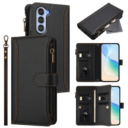 Magnetic Closure 9 Card Slots Zipper Leather Case with Hand Strap, For ZTE Nubia P7 Pro 5G/Optus X Value 5G, For ZTE Nubia P9 Pro 5G/Optus X Pro 2 5G, For ZTE nubia RedMagic 11 Air, For ZTE Blade A75 Pro/Telstra T-Elite 5G, For ZTE Blade A76 4G        ...