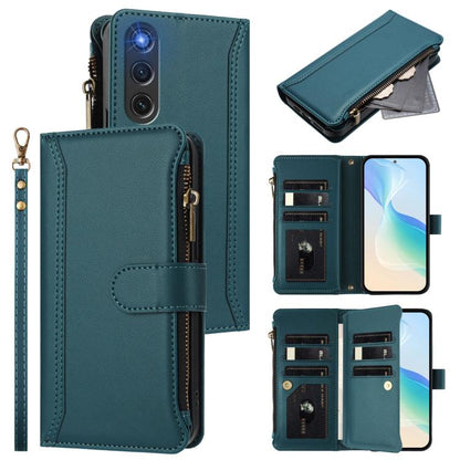 Magnetic Closure 9 Card Slots Zipper Leather Case with Hand Strap, For ZTE Nubia P7 Pro 5G/Optus X Value 5G, For ZTE Nubia P9 Pro 5G/Optus X Pro 2 5G, For ZTE nubia RedMagic 11 Air, For ZTE Blade A75 Pro/Telstra T-Elite 5G, For ZTE Blade A76 4G        ...