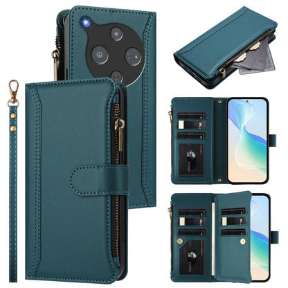 Magnetic Closure 9 Card Slots Zipper Leather Case with Hand Strap, For ZTE Nubia P7 Pro 5G/Optus X Value 5G, For ZTE Nubia P9 Pro 5G/Optus X Pro 2 5G, For ZTE nubia RedMagic 11 Air, For ZTE Blade A75 Pro/Telstra T-Elite 5G, For ZTE Blade A76 4G        ...
