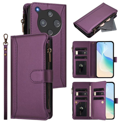 Magnetic Closure 9 Card Slots Zipper Leather Case with Hand Strap, For ZTE Nubia P7 Pro 5G/Optus X Value 5G, For ZTE Nubia P9 Pro 5G/Optus X Pro 2 5G, For ZTE nubia RedMagic 11 Air, For ZTE Blade A75 Pro/Telstra T-Elite 5G, For ZTE Blade A76 4G        ...