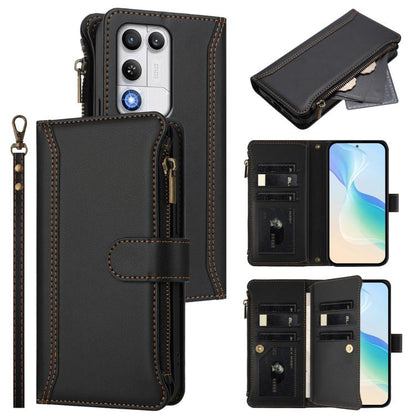 Magnetic Closure 9 Card Slots Zipper Leather Case with Hand Strap, For ZTE Nubia P7 Pro 5G/Optus X Value 5G, For ZTE Nubia P9 Pro 5G/Optus X Pro 2 5G, For ZTE nubia RedMagic 11 Air, For ZTE Blade A75 Pro/Telstra T-Elite 5G, For ZTE Blade A76 4G        ...