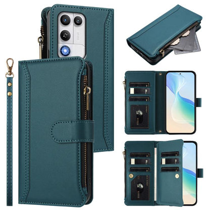 Magnetic Closure 9 Card Slots Zipper Leather Case with Hand Strap, For ZTE Nubia P7 Pro 5G/Optus X Value 5G, For ZTE Nubia P9 Pro 5G/Optus X Pro 2 5G, For ZTE nubia RedMagic 11 Air, For ZTE Blade A75 Pro/Telstra T-Elite 5G, For ZTE Blade A76 4G        ...
