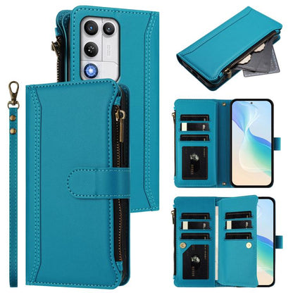 Magnetic Closure 9 Card Slots Zipper Leather Case with Hand Strap, For ZTE Nubia P7 Pro 5G/Optus X Value 5G, For ZTE Nubia P9 Pro 5G/Optus X Pro 2 5G, For ZTE nubia RedMagic 11 Air, For ZTE Blade A75 Pro/Telstra T-Elite 5G, For ZTE Blade A76 4G        ...