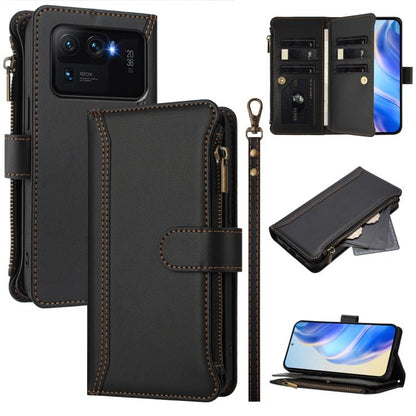 Magnetic Closure 9 Card Slots Zipper Leather Case with Hand Strap, For Xiaomi 12T / 12T Pro / Redmi K50 Ultra, For Xiaomi 12S Ultra, For Xiaomi 12 Pro / 12S Pro, For Xiaomi 12 / 12X / 12S, For Xiaomi 12 Lite, For Xiaomi Poco C40 / Redmi 10C            ...